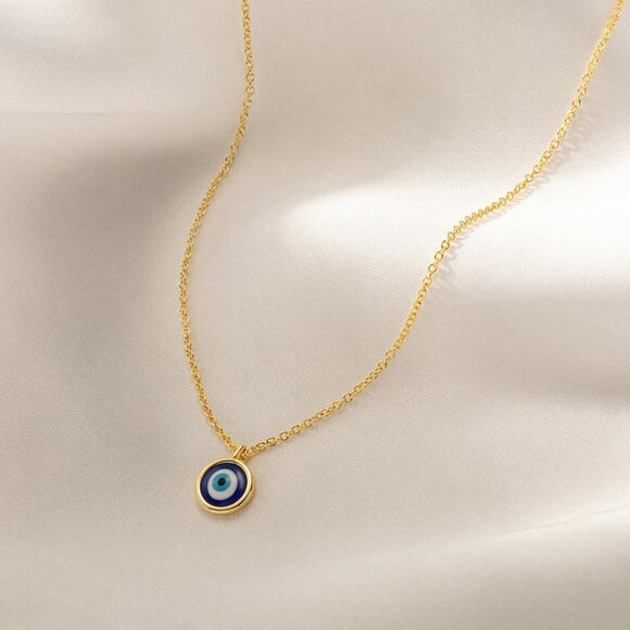 ⚡Necklace for Women 14K Gold Plated Sun Moon Sunlight Evil Eye Infinity Dianty - Picture 4 of 7